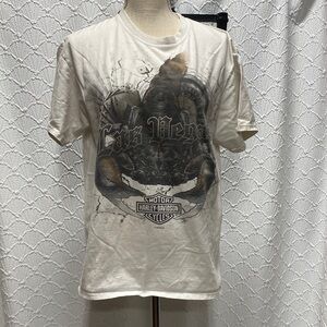 Harley-Davidson‎ size medium Cream Las Vegas Nevada Graphic Tee